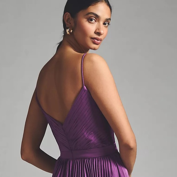 Anthropologie Mac Duggal Pleated V-Neck Dress - Picture 10 of 14